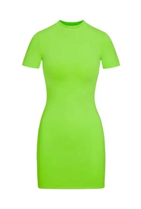 SKIMS Signature Swim T Shirt Dress - Neon Green, size Small, $88 - Image 3