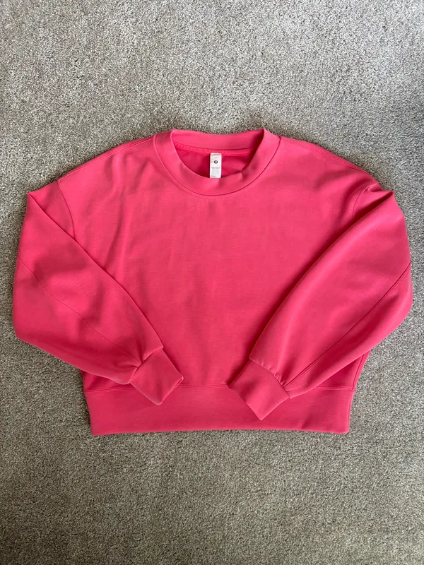 Lululemon Softstreme Perfectly Oversized Crop Crew Glaze Pink 4 - Image 3