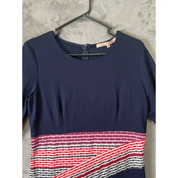 Hutch‎ Kellen Sheath Dress Anthropologie Blue Striped Knit Office Preppy M New - Image 3