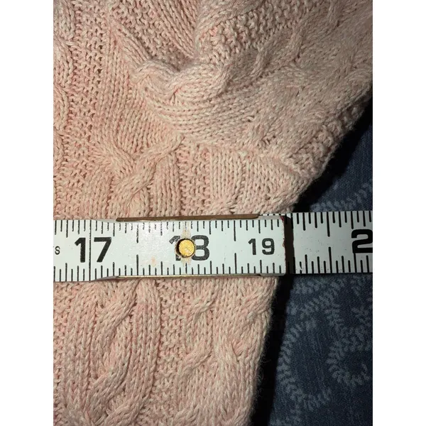 Lauren Ralph Lauren Pink Cable Knit Cotton Boat Neck Sweater Large‎ - Image 4