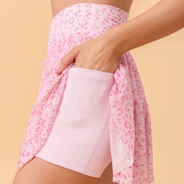NWT! Blogilates Viral Taylor Swift Popflex Ballerina Skirt Skort Pink Floral Med - Image 3