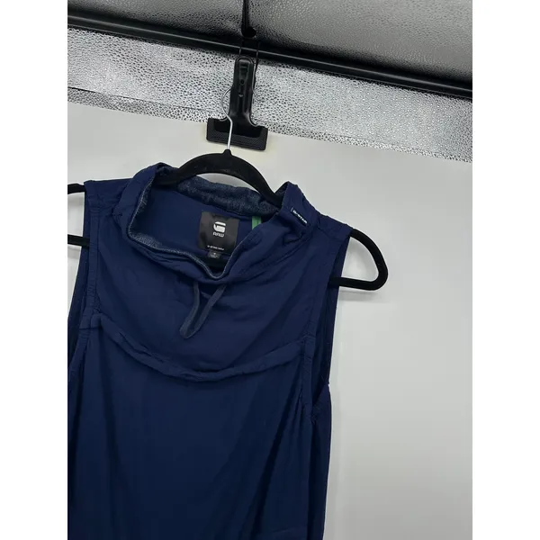 G-Star Raw Millery Mock Dress‎ Navy Blue Sleeveless Utility Shift Size S D20650 - Image 6