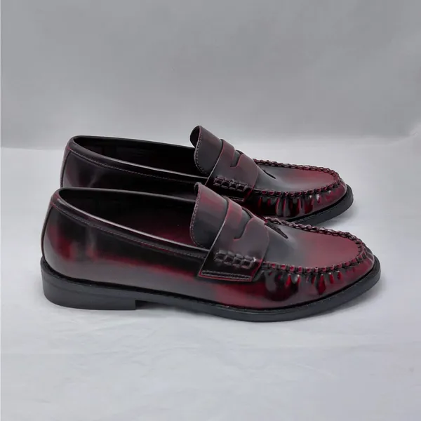 Madden Girl Penny Loafers Womens Sz 7 Y2K Burgundy Preppy Workwear Comfort Shoes - Image 6