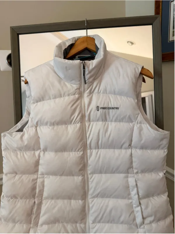 Women's Free Country Puffer Vest White XL - Image 2