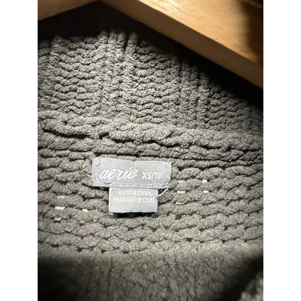 Aerie Chenille Women Oversized Cowl Neck Sweater XS‎ Gray Pullover Boho Cozy - Image 4