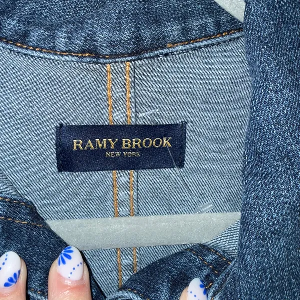 Ramy Brook Denim Mini Dress Womens‎ 26 Blue Excellent Button Front Sleeveless - Image 2