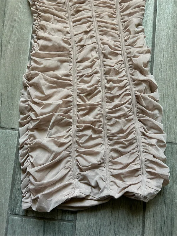 Zara Dusty Pink Ruched Mini Dress - Image 5