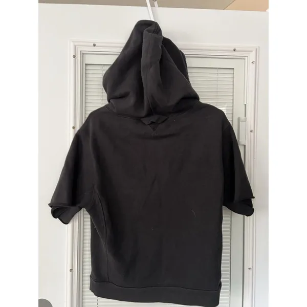 Free People Movement‎ Freestyle black Embroidered Short Sleeve Hoodie Size XS - Image 7