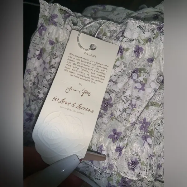 Lavender fields nwt for love & lemons sparkle lace dress L $145 fall coquette - Image 8