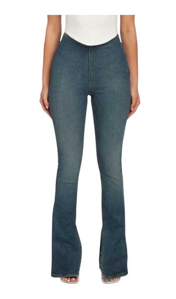 EB DEMIM Split Hem Jegging size Medium with side zipper slit hem NWT Tommy wash - Image 3
