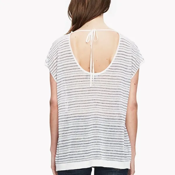 NWT Theory Low Back Striped Pullover Knit Top - Image 6