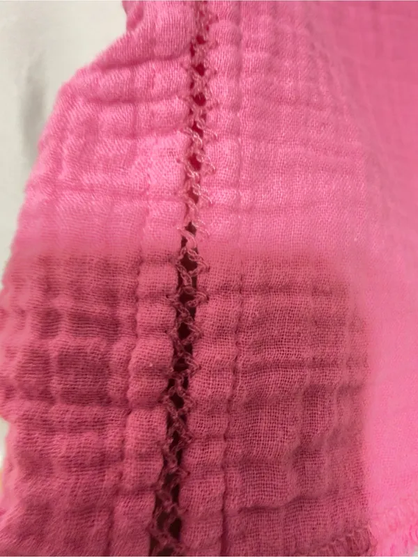Aerie Pool-To-Party Cropped Shirt Pink Gauze Top Size Medium - Image 9