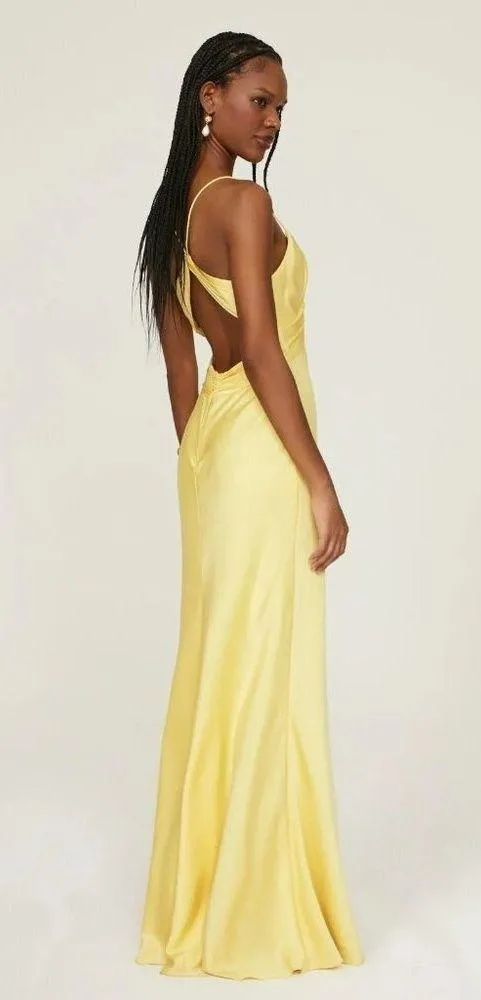 Ieena for Mac Duggal Twist Front Gown Yellow Womens Size 14 - Image 3