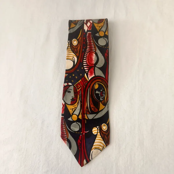 Paul Rodon The Collection 100% Silk Handmade Mens Art Necktie Multicolor Office - Image 4
