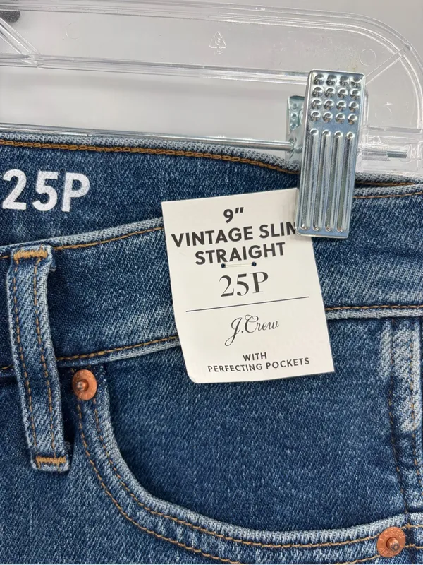 J. Crew women’s vintage slim straight blue jeans denim size 25P petite NWT - Image 4