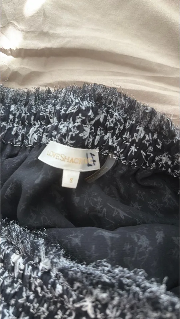Love Shack Fancy Black Ruffle Mini Skirt - Image 2