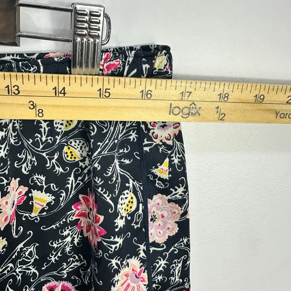 LOFT Pajama Shorts Womens Medium Navy Blue Pink Floral Sleepwear‎ Loungewear - Image 4