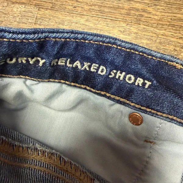 American Eagle Curvy Relaxed Denim Jean Shorts Womens 10 High Rise Strigid - Image 6
