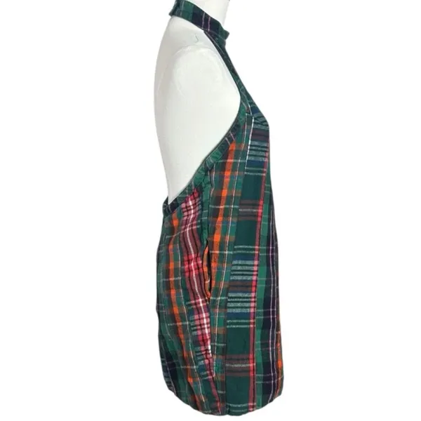 Free People Retro Plaid Cityscape Mini Dress Size Medium Grunge Punk Preppy - Image 11