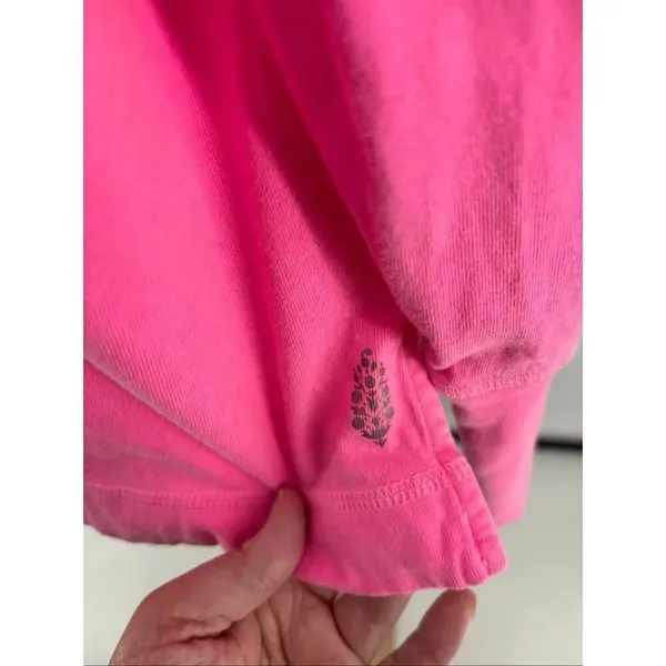Free People FP Movement Oversized Tunic Medium Pink Long Sleeve V Neck - Image 5