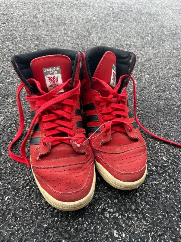 Adidas Top Ten Hi Men’s Size 10 Red Black High Top - Image 2