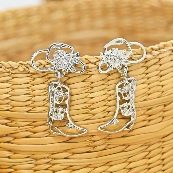 Kentucky Derby Cowgirl Boot Earrings - Image 2