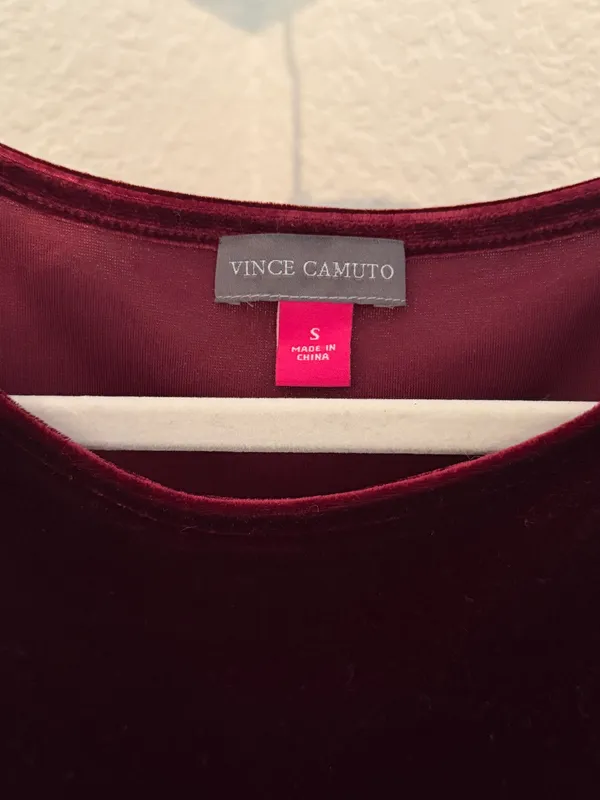Vince Camuto Burgundy Velvet Puff Sleeve Midi Dress Women’s - Image 4