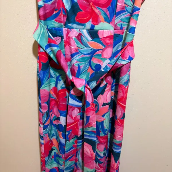Show Me Your Mumu Eden Midi Dress Hibiscus Punch Tropical Floral - Image 5
