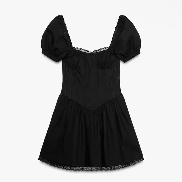 🔥Sale🔥 Nwt Zara Short Poplin Lace Dress Size Xs - Image 3