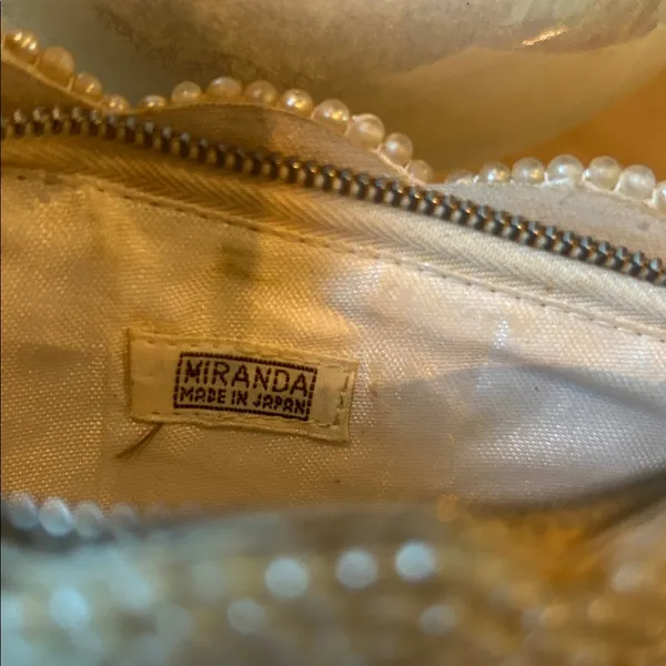 Vintage 1950s Miranda Faux Pearl Mini Clutch - Image 6