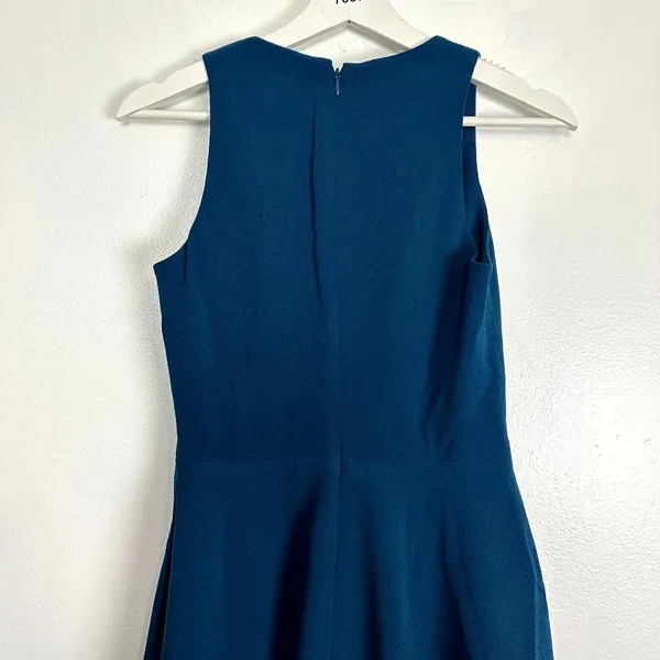 DRESS THE POPULATION Catalina Fit & Flare Cocktail Dress in Peacock Blue X-Small - Image 9
