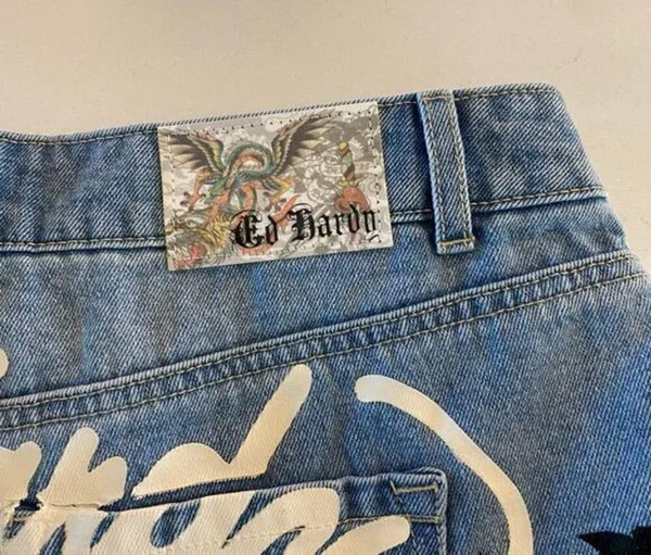 Ed Hardy NWT Y2K ‎ Love Eternal Denim Shorts Size 28 - Image 5