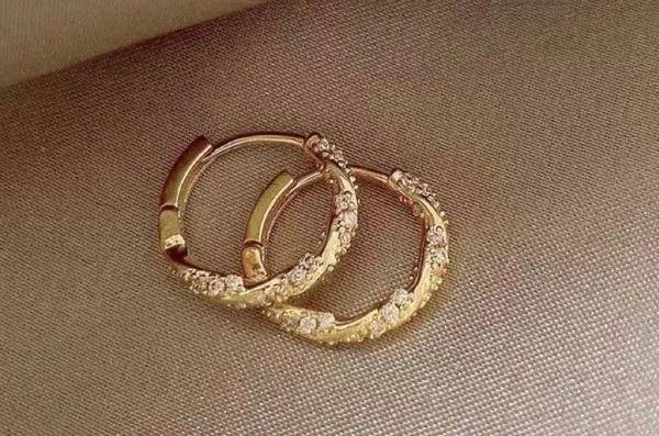 14mm Small Gold Hoop Earrings for Women - Image 2