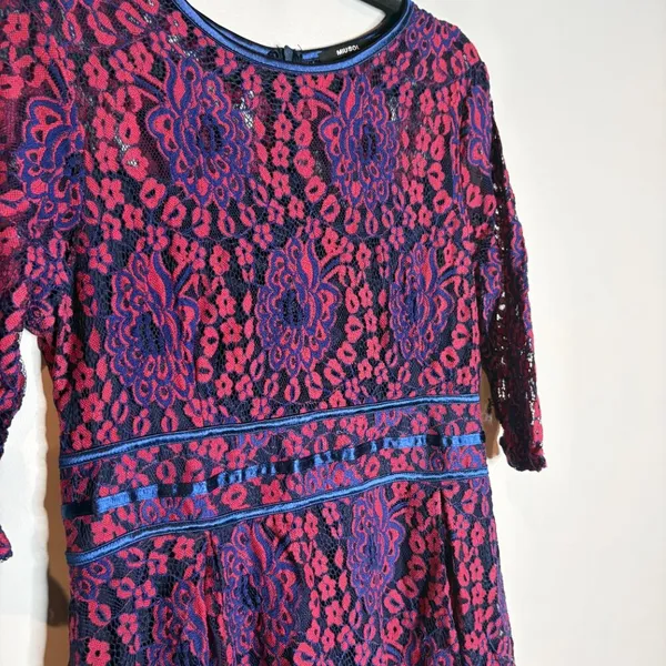 🔆 Miusol Amazon red and blue lacy cocktail dress - Image 2