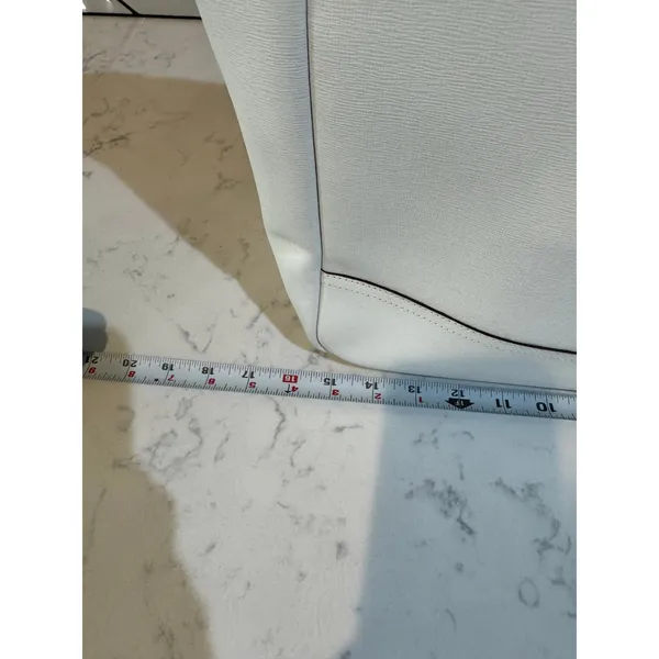 Coach City Saffiano White Leather Large East/West Tote gold hardware minimalist - Image 11