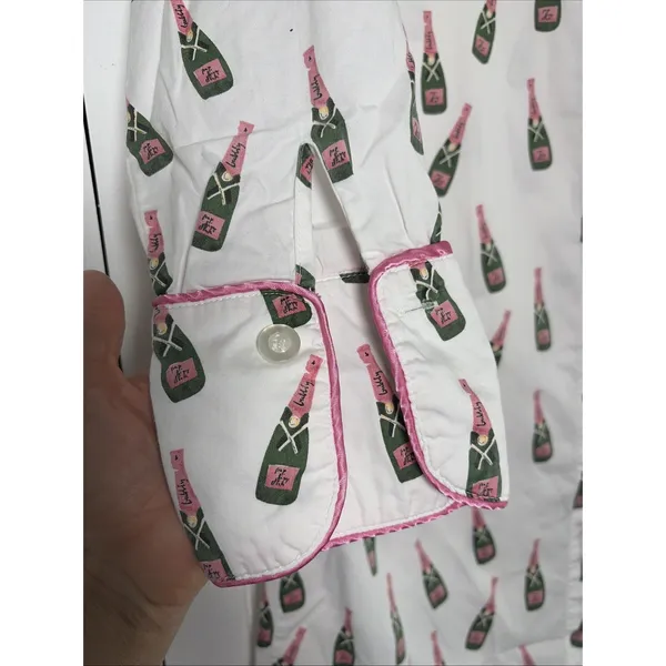 Toss Designs Champagne Bubbly Nightshirt Womens Size‎ S/M White Cotton Pajamas - Image 2