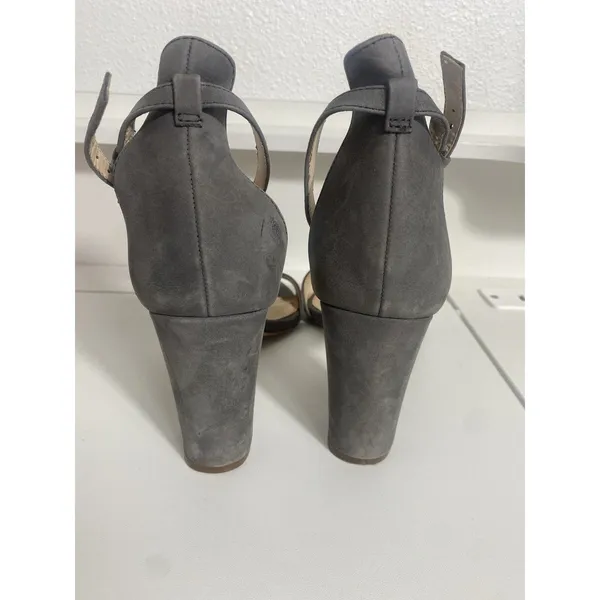 Vince Camuto Corlina Gray Suede Leather Dress Sandal Block Heel Womens Size 7.5M - Image 5