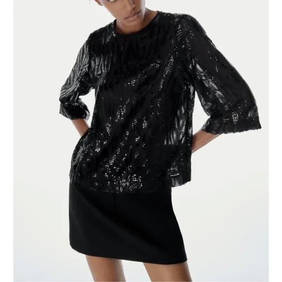 ZARA SEQUIN TOP the Raquel‎ top new with tags - Image 2