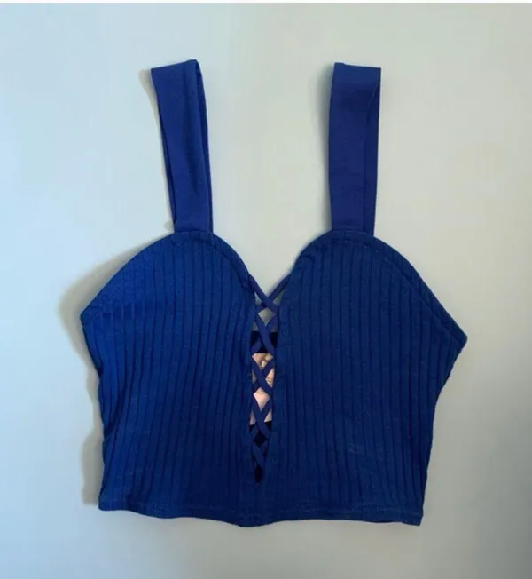 Urban Outfitters Blue Lace Up Top - Image 5