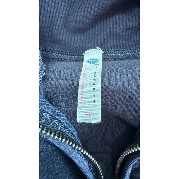 FP Movement Free People Black Quarter Zip Mesh Panel Hoodie Sweatshirt Small - Image 4