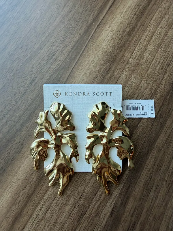 Kendra Scott Earrings Gold Savannah Statement Drop - Image 4