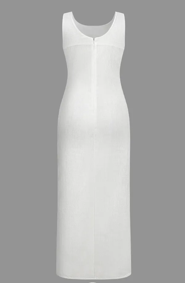 Micas White Chain Maxi Dress - Image 3
