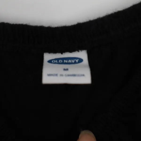 Old Navy Blouse Top Womens Medium Black Cotton Pleated Off the Shoulder Outdoor - Image 3