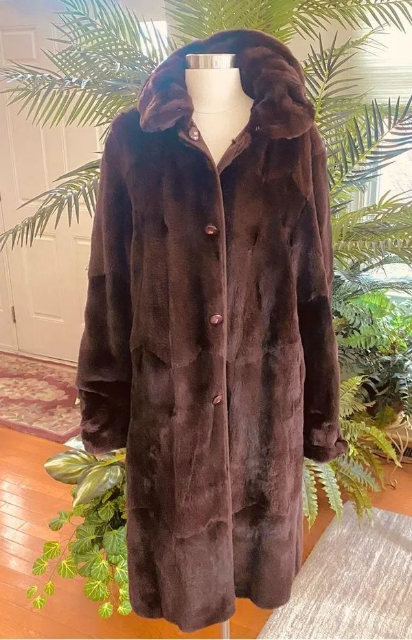 🌹Hp🌹Vintage Luxury Reversible Fur & Suede Long Coat - Image 2