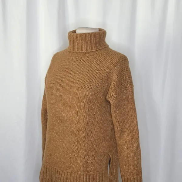 EVERLANE The Cloud Turtleneck Sweater Wool Alpaca‎ Heathered Chai Small - Image 7