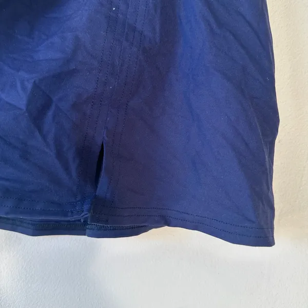 Lands End Navy Blue Swim Skirt‎ Size 16 Built-in Brief Side Slit Skort Swimsuit - Image 5