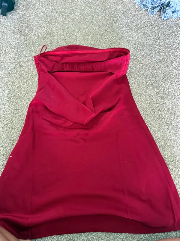 Selfie Leslie Red silk mini dress - Image 3