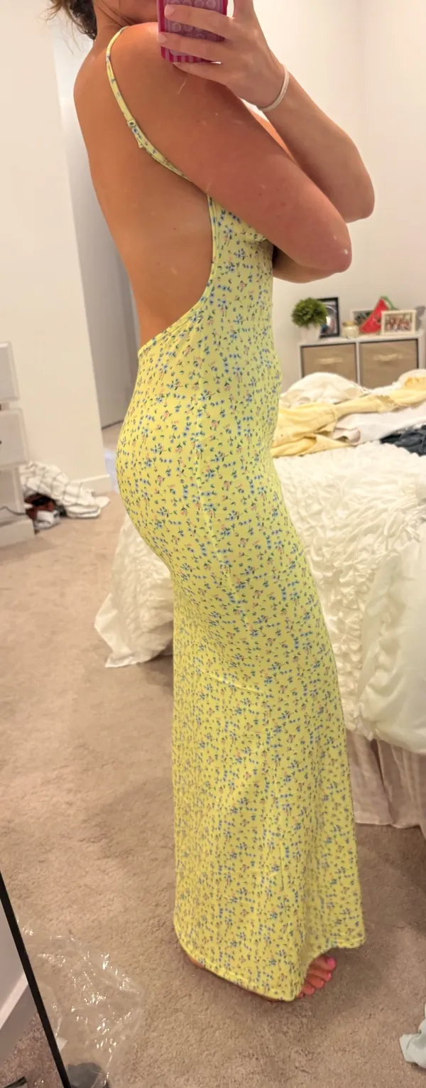 Amazon Yellow floral maxi dress - Image 4