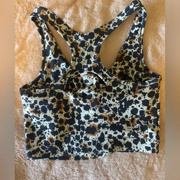 Sage Women's Racerback Sports Bra - Black and Brown Pattern - Image 3