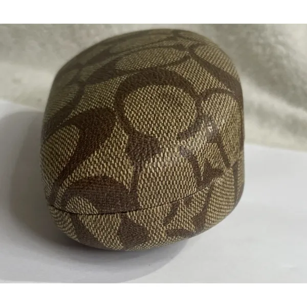 Coach signature C print hard clamshell sunglasses case in brown LARGE - Image 5